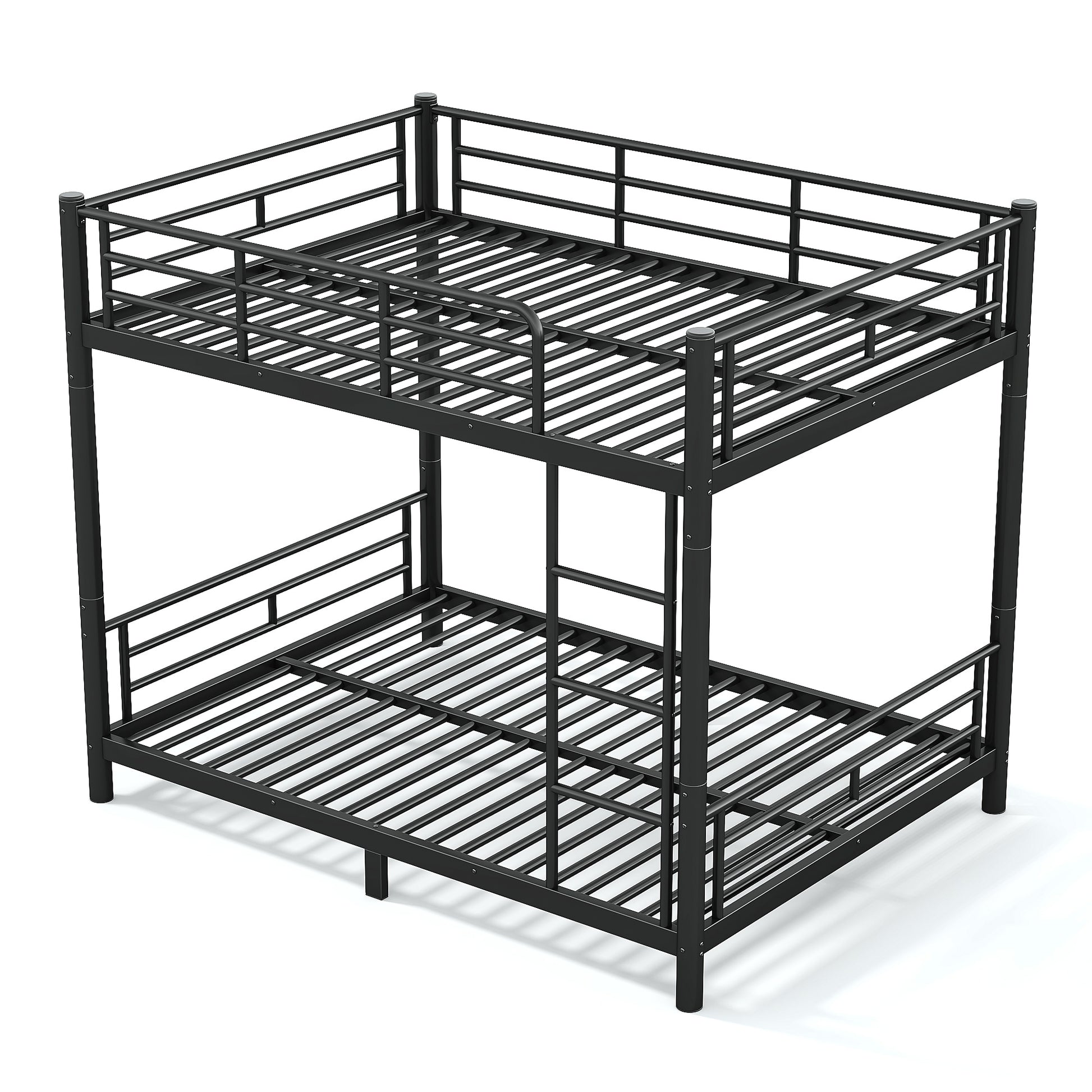 variant-group:rf-w1580p454730|Roomfitters Full over Full Metal Bunk Bed Frame for Teens Adults, Convertible 2 Separate Beds Round Tube, Black