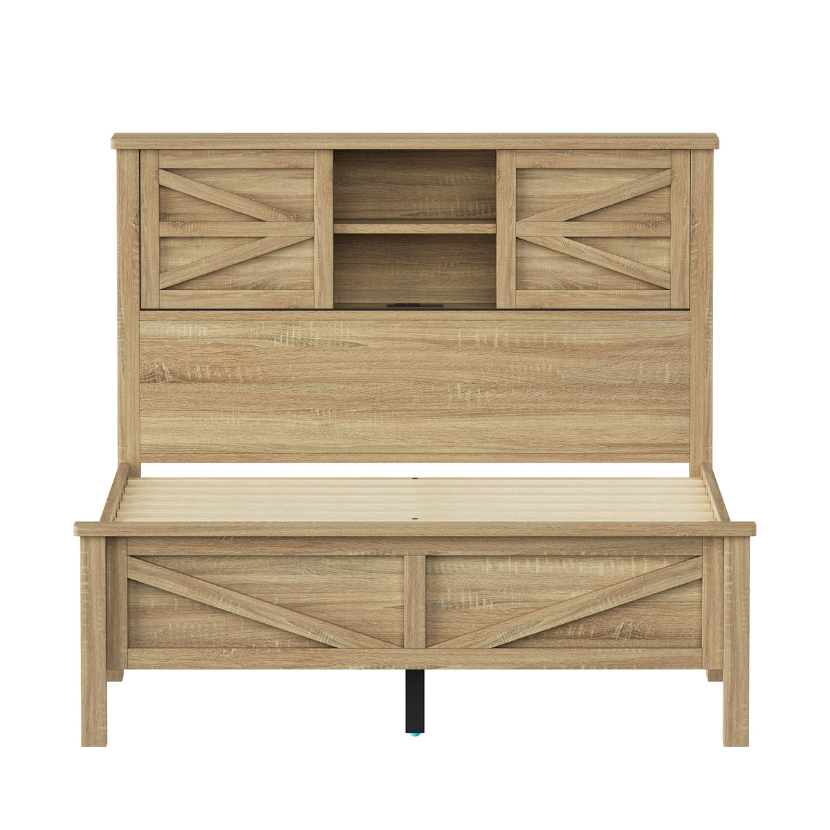 variant-group:rf-n733s369048m|Roomfitters 3 Piece Bedroom Set, Full Farmhouse Platform Bed with Sliding Headboard, Bedside Tables, Natural