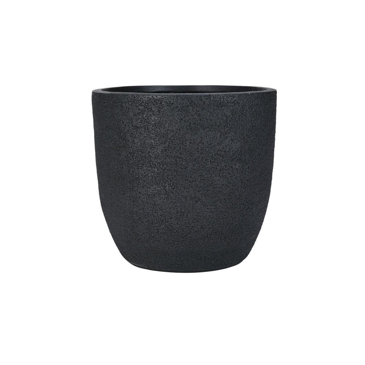 variant-group:rf-n711p406670b|Roomfitters Lightweight Matte Textured MGO Planter Set, 3-Piece Graduated Flower Pots, Black Concrete-Look Stackable