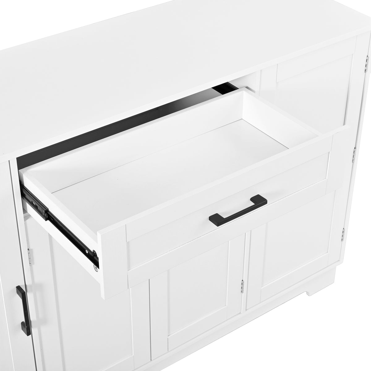 variant-group:rf-n711p437643k|Roomfitters Modern Contemporary White Melamine MDF Sideboard Buffet Cabinet Dining Room Storage Kitchen Credenza