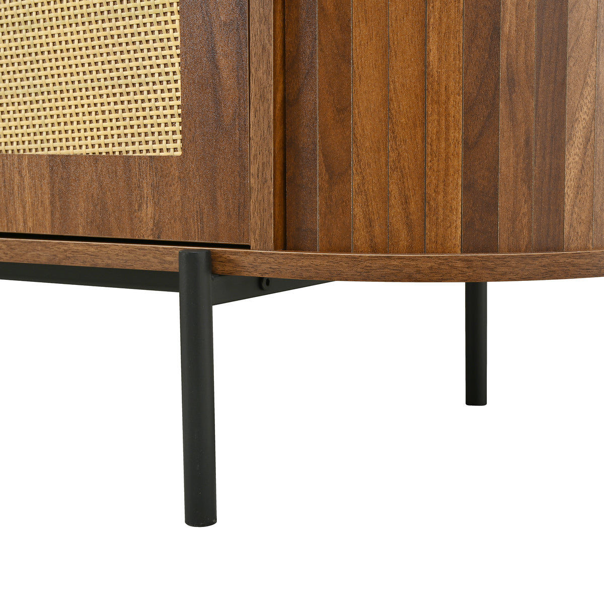 variant-group:rf-n724p437189m|Roomfitters American Style TV Stand with Rattan Arched Doors, Steel Legs, Antique Brown