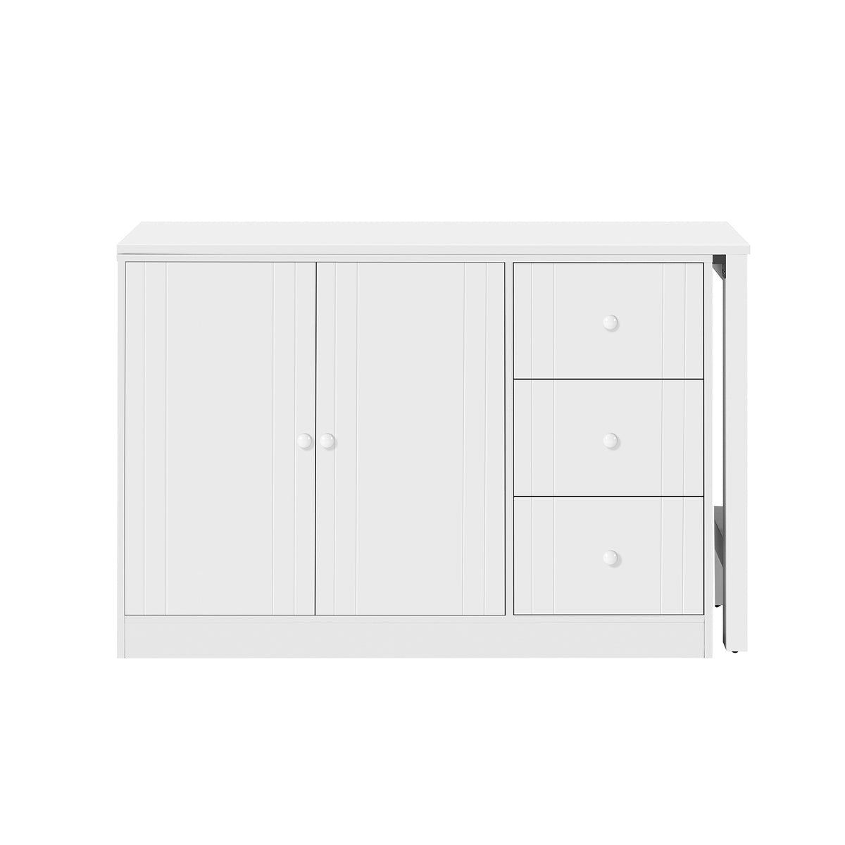 variant-group:rf-n711p334768k|Roomfitters Extendable Sideboard Buffet Cabinet with Storage, Multifunctional Console Table for Dining Room, White