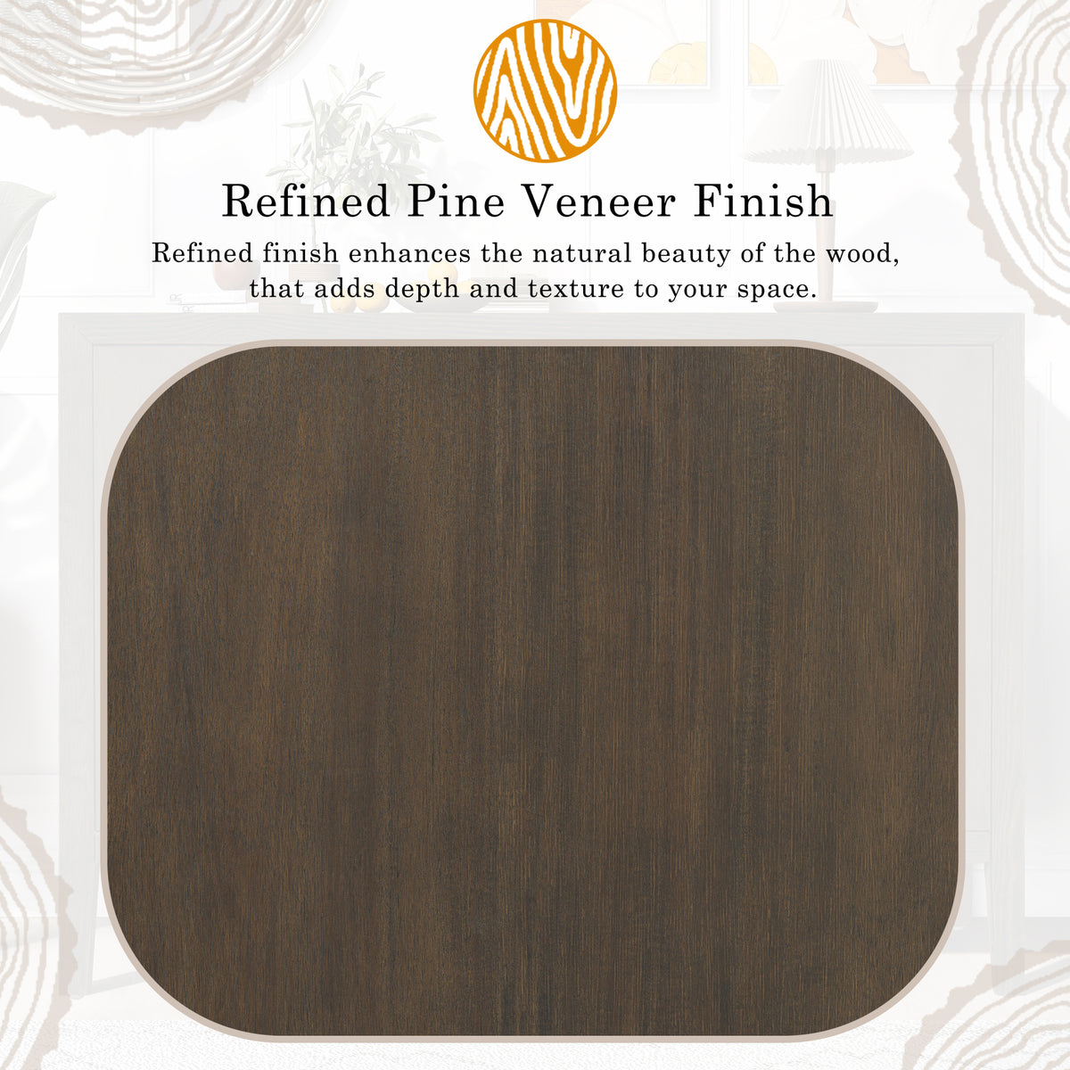 variant-group:rf-n711p410389b|Roomfitters 47.25-Inch Farmhouse Sideboard, 2-Door Buffet Cabinet, Dark Brown Wooden Storage Console, Metal Handles