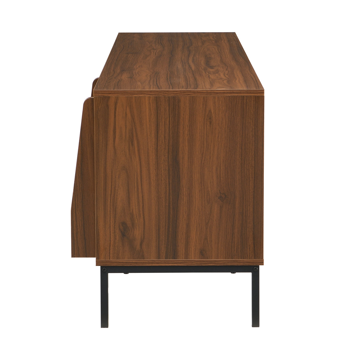 variant-group:rf-n724p360370d|Roomfitters Mid-Century Modern 70" TV Stand Console with Sliding Doors, Brown