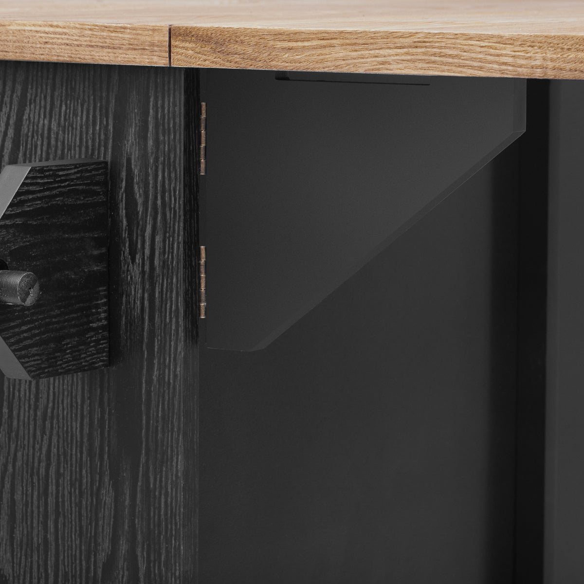 variant-group:rf-n707p221446b|Roomfitters 51" Fluted Kitchen Island with Drop Leaf, Rolling Cart with Storage Rack, Farmhouse Style, Towel Rack, Black