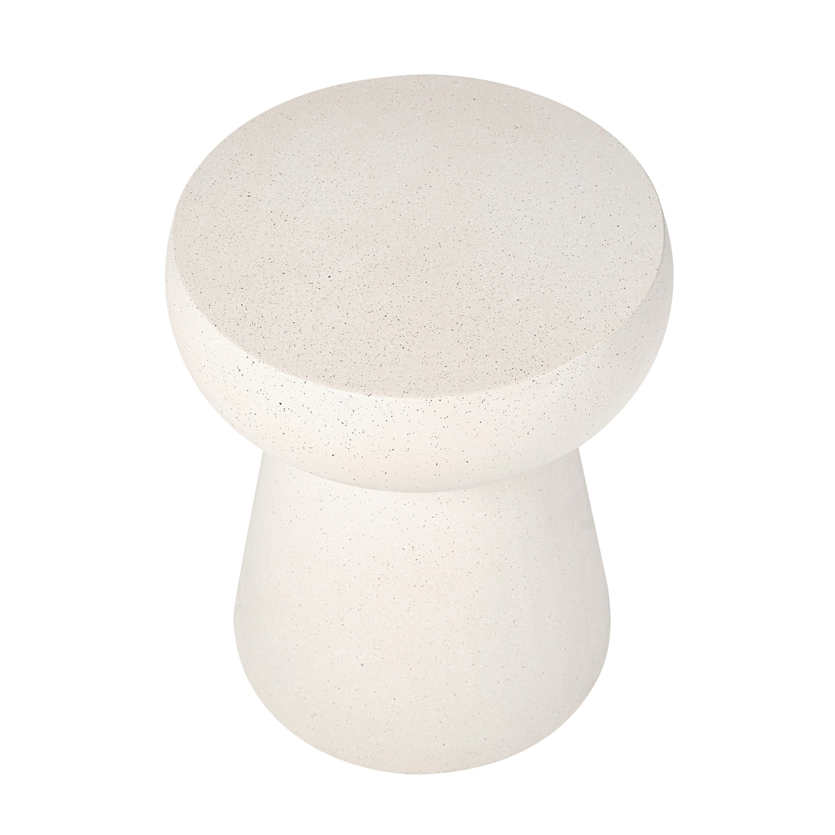 variant-group:rf-n711p422070k|Roomfitters Modern Beige Mushroom Concrete Side Table, Geometric Pedestal End Table, MgO Travertine Texture Stool