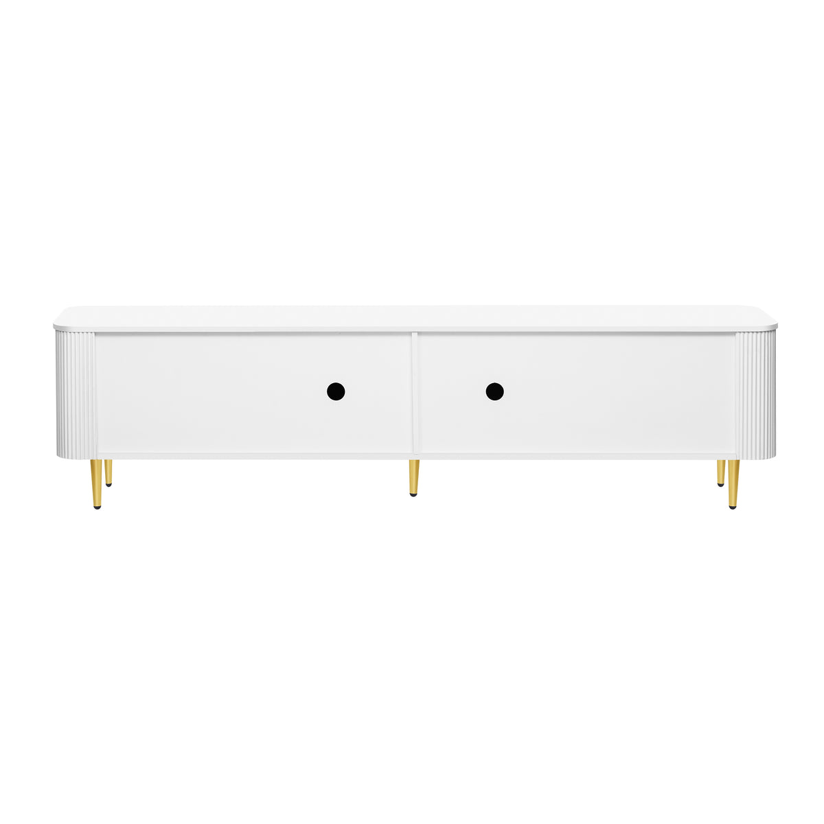 variant-group:rf-n724sj000143aak|Roomfitters Minimalist TV Stand for up to 85 Inch TV, Entertainment Center with Four Spacious Cabinets, White