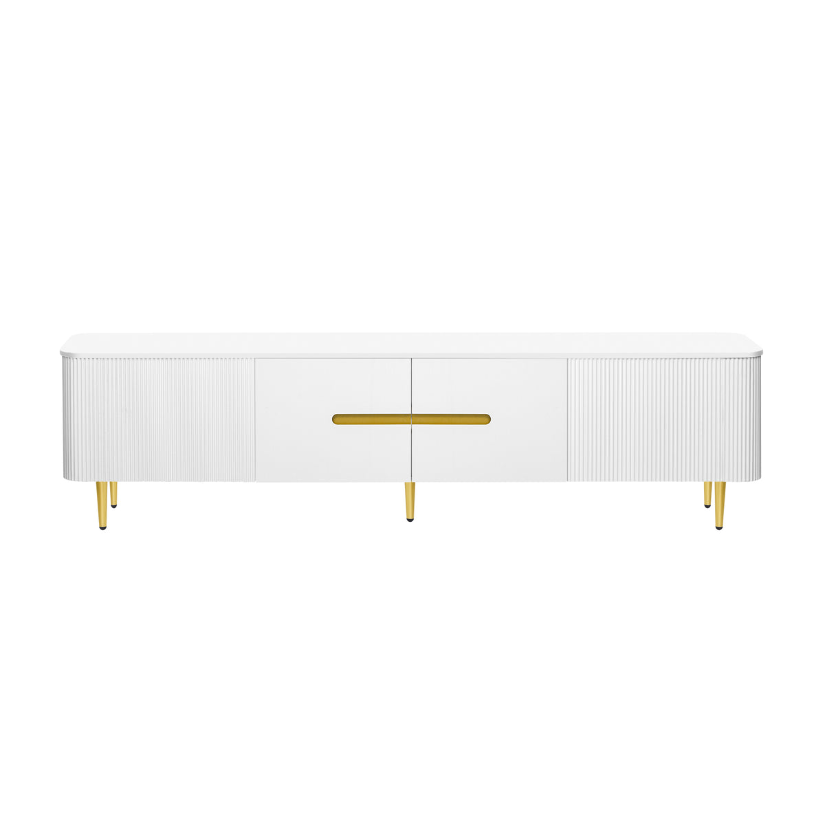 variant-group:rf-n724sj000143aak|Roomfitters Minimalist TV Stand for up to 85 Inch TV, Entertainment Center with Four Spacious Cabinets, White