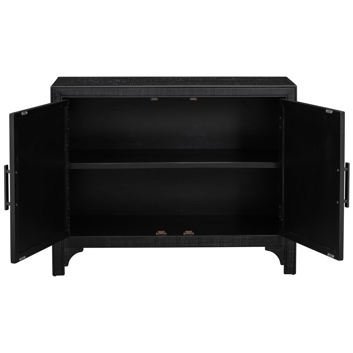 Roomfitters 40" Modern Storage Cabinet with Unique Door Design, Adjustable Shelves, Sideboard for Living Room, Black Roomfitters