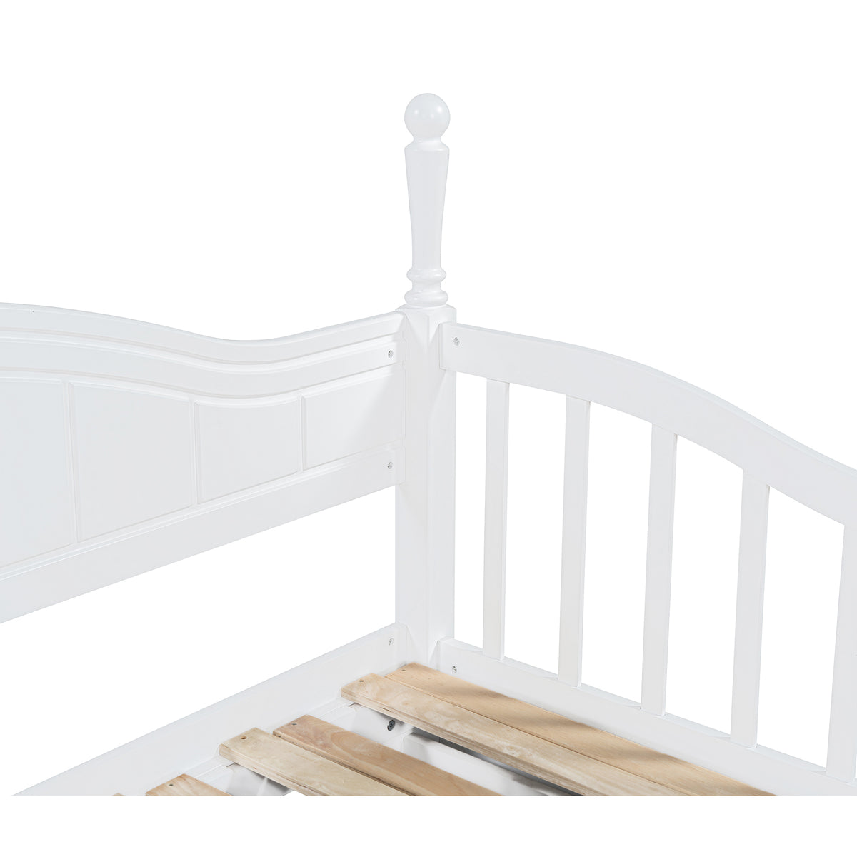 variant-group:rf-n733s173459k|Roomfitters Wooden Twin Size Daybed with Extendable Frame, Twin Trundle and Additional Storage Drawers, White