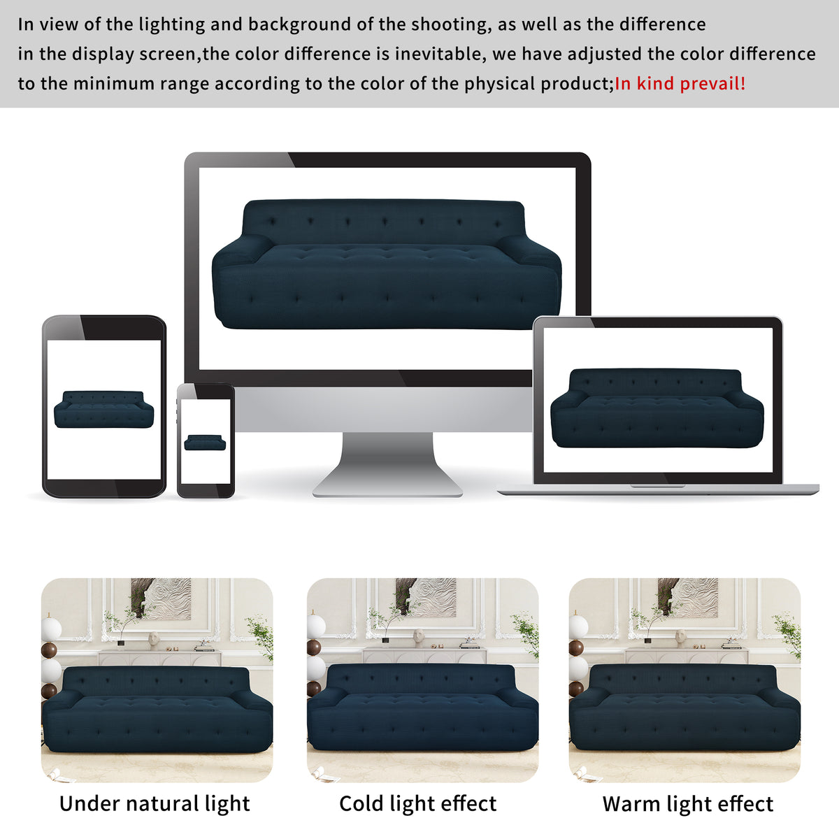 variant-group:rf-n711p206619v|Roomfitters 86.2" Modern Tufted Upholstered Sofa, 3-Seater Compression Couch for Living Room, Dark Blue