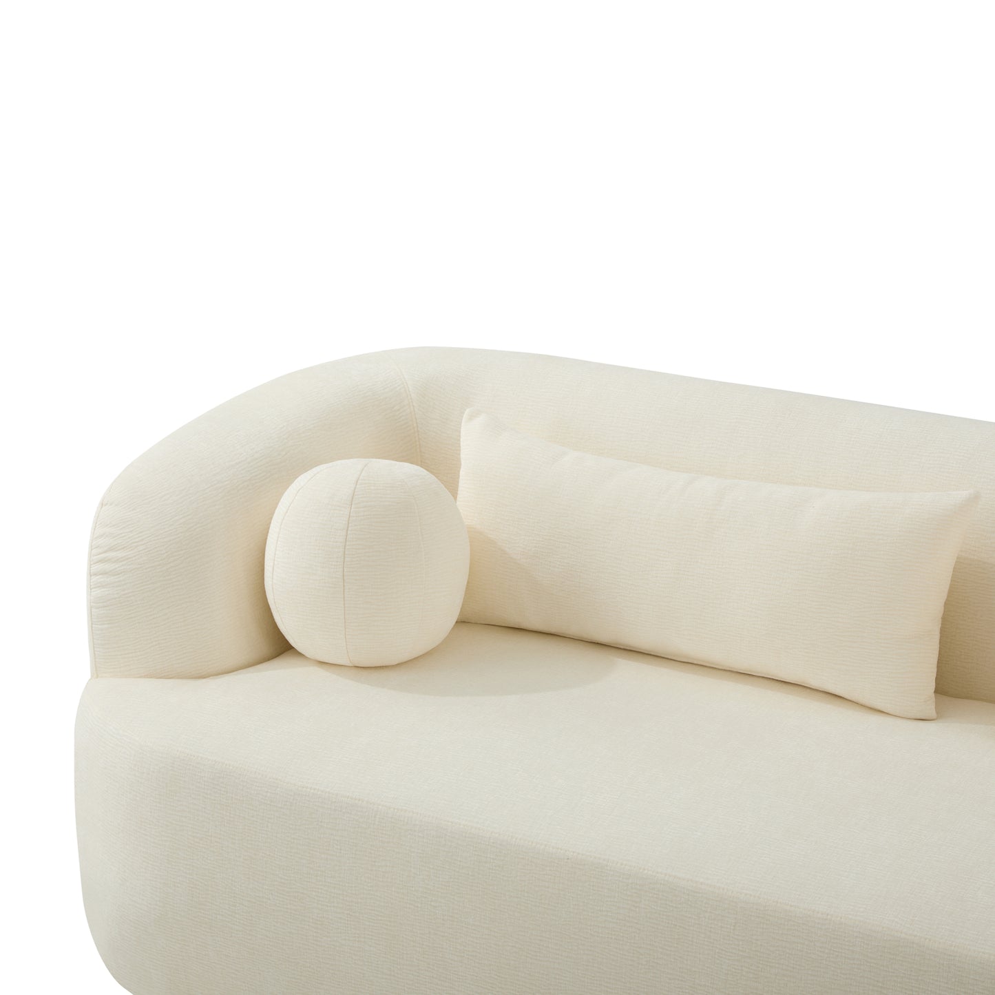 variant-group:rf-n723p404465a|Roomfitters 86 Inch Modern Curvy Sofa, 3-Seater Rounded Upholstered Couch with Plush Throw Pillows for Living Room, Beige
