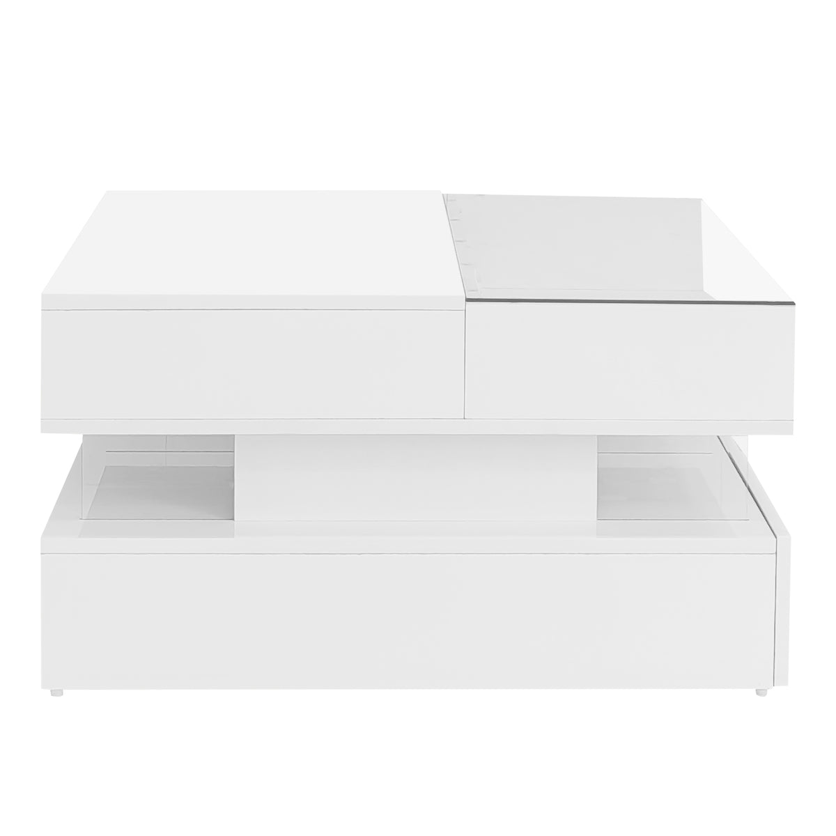 variant-group:rf-n724p290043k|Roomfitters Lift-Top Square Coffee Table with Glass Surface, Hidden Storage, High Gloss Finish, White