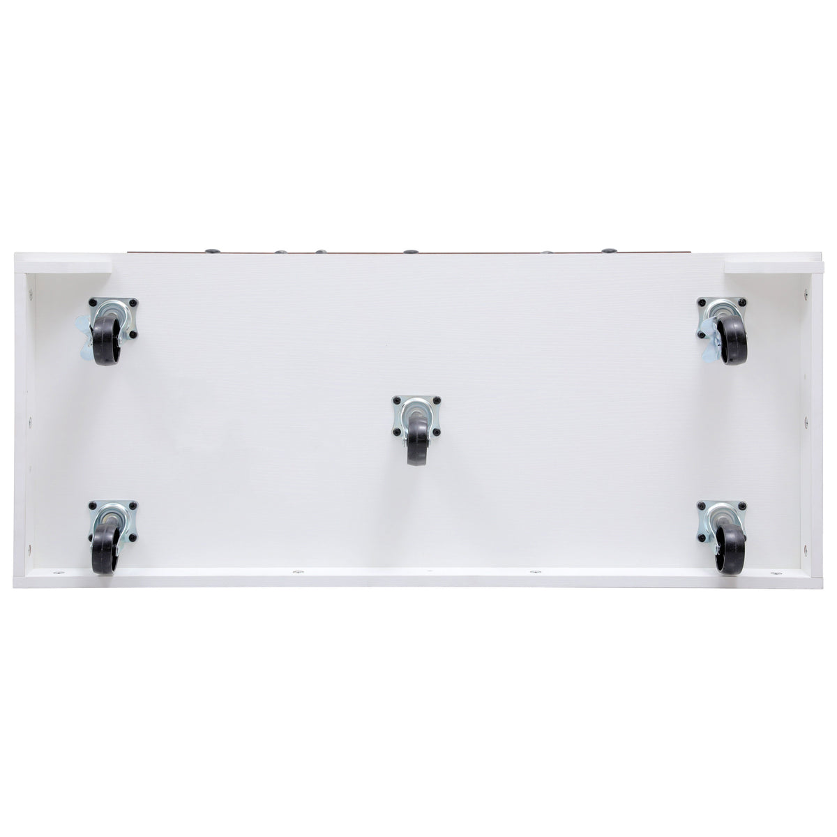 variant-group:rf-n707p254872w|Roomfitters 46.5" Rolling Kitchen Island with Drop Leaf, Mobile Cart with 2 AC Outlets & USB, Beaded Drape & 3 Drawers, White