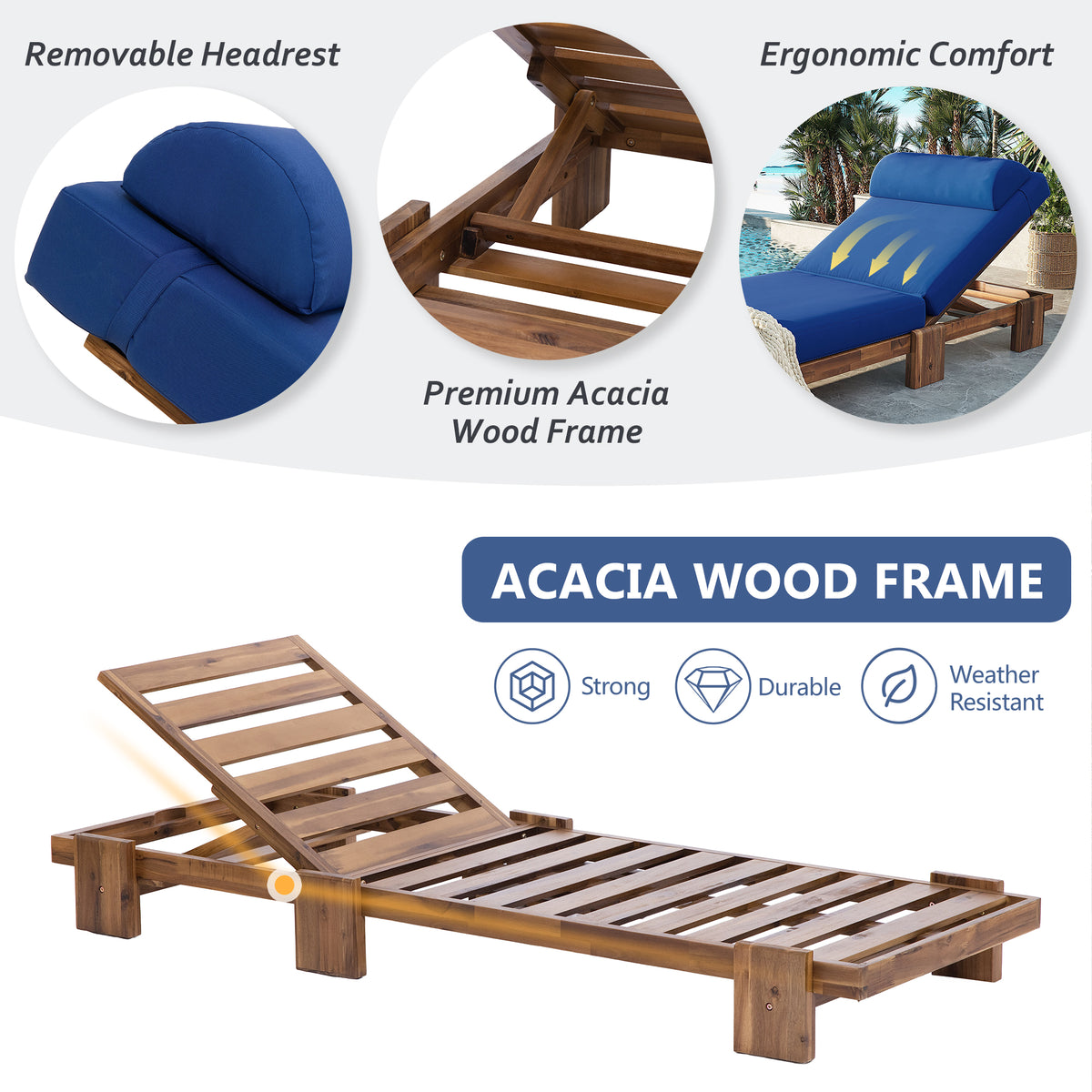variant-group:rf-n711wy000473aac|Roomfitters 78.8" Outdoor Patio Chaise Lounge Chair with Adjustable Backrest and Side Table for Poolside & Garden, Navy Blue