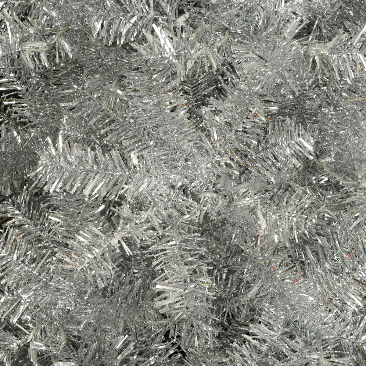 Roomfitters Pre-Lit Artificial Christmas Tree 7.4FT, Full Hinged Holiday Tree with Metal Stand, Warm Lights, 1200 Tips, Silver Roomfitters