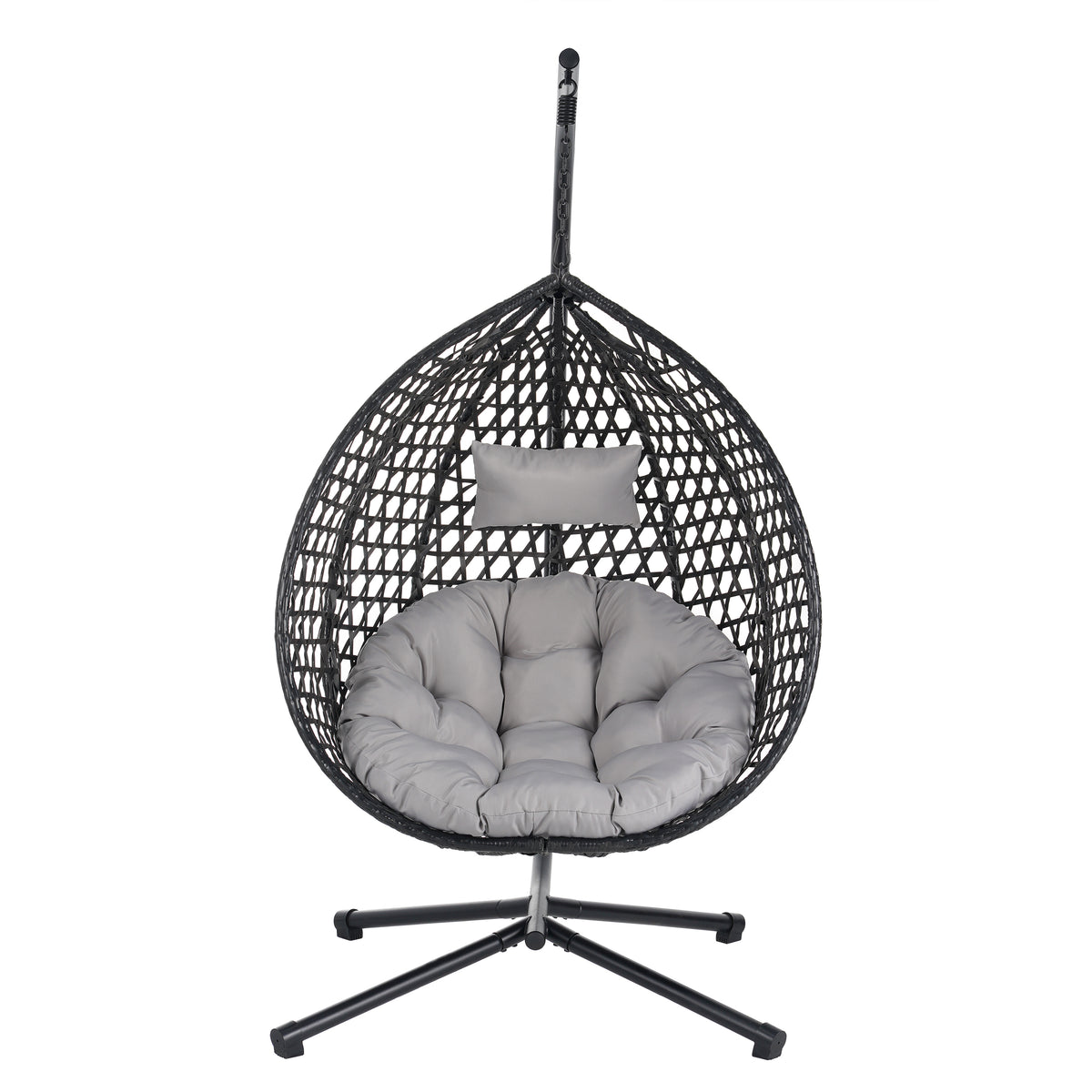 variant-group:rf-n711p255131d|Roomfitters Versatile Hanging Egg Chair for Indoor and Outdoor Use, Black+Gray
