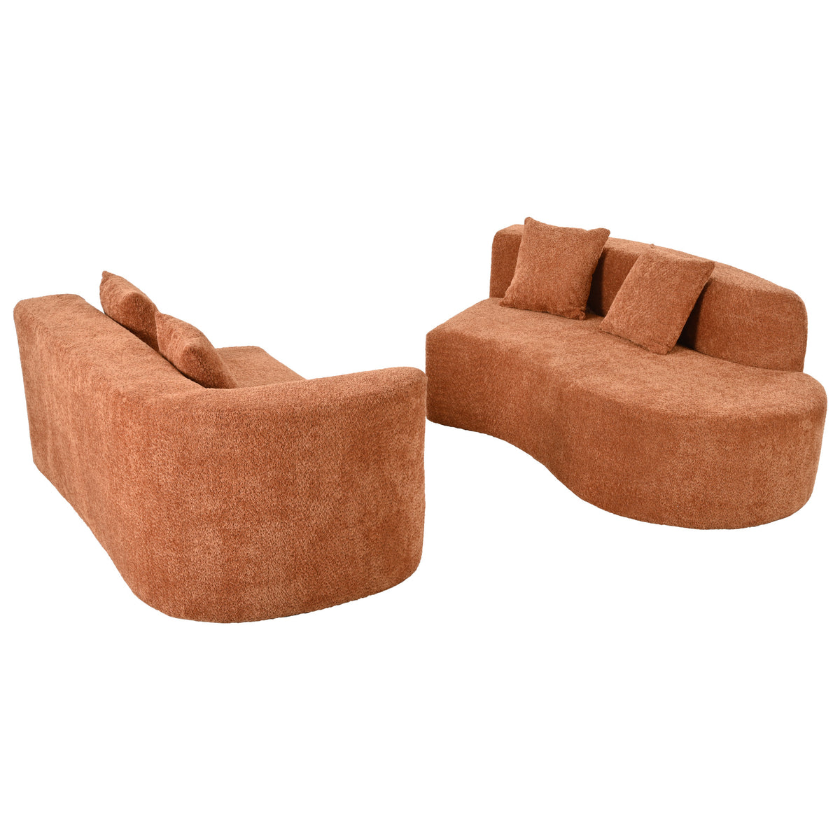 variant-group:rf-n711wy000456aao|Roomfitters 132" Sectional Sofa, Modern Curved Design L-Shaped Modular Couch for Living Room Furniture, Orange