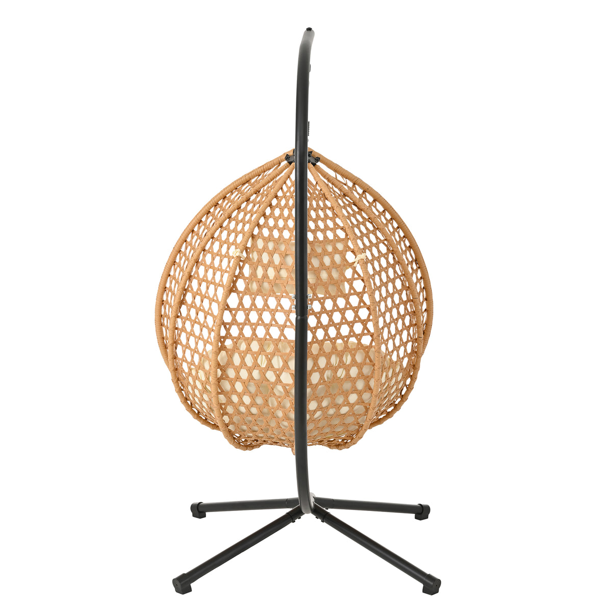 variant-group:rf-n711p255131q|Roomfitters Hanging Egg Chair with Stand, Rattan Wicker Swing Chair with Cushion for Indoor Outdoor Patio Balcony, Beige