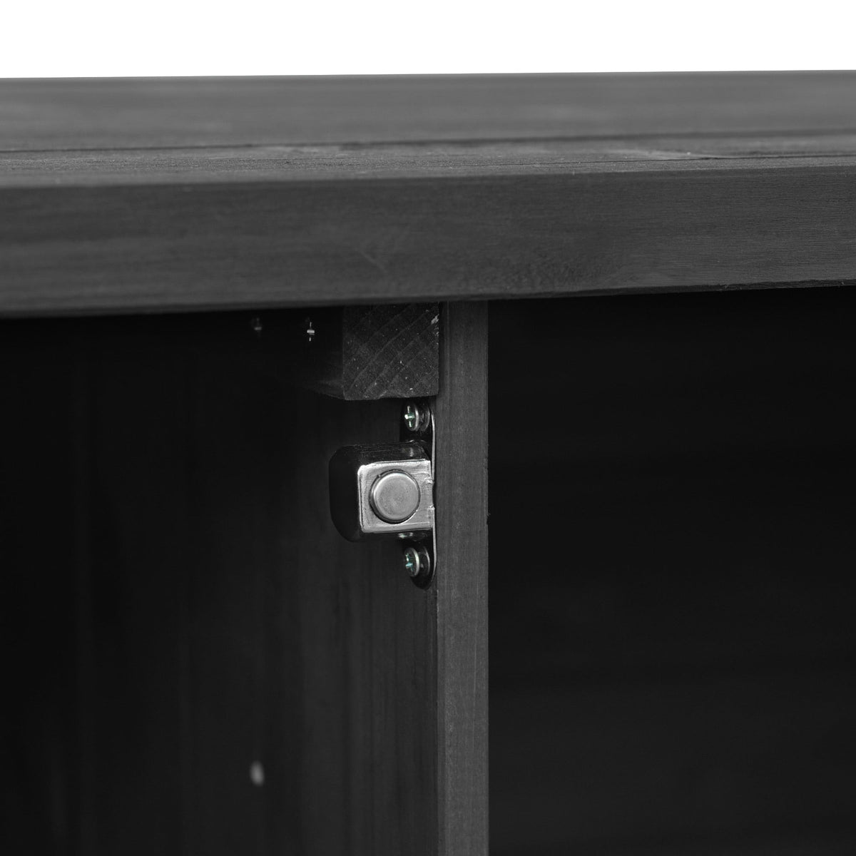 Roomfitters Outdoor Kitchen Island, Rolling Bar Cart with Storage Cabinet, Wood Grill Table, Stainless Steel Top, Spice Rack, Black