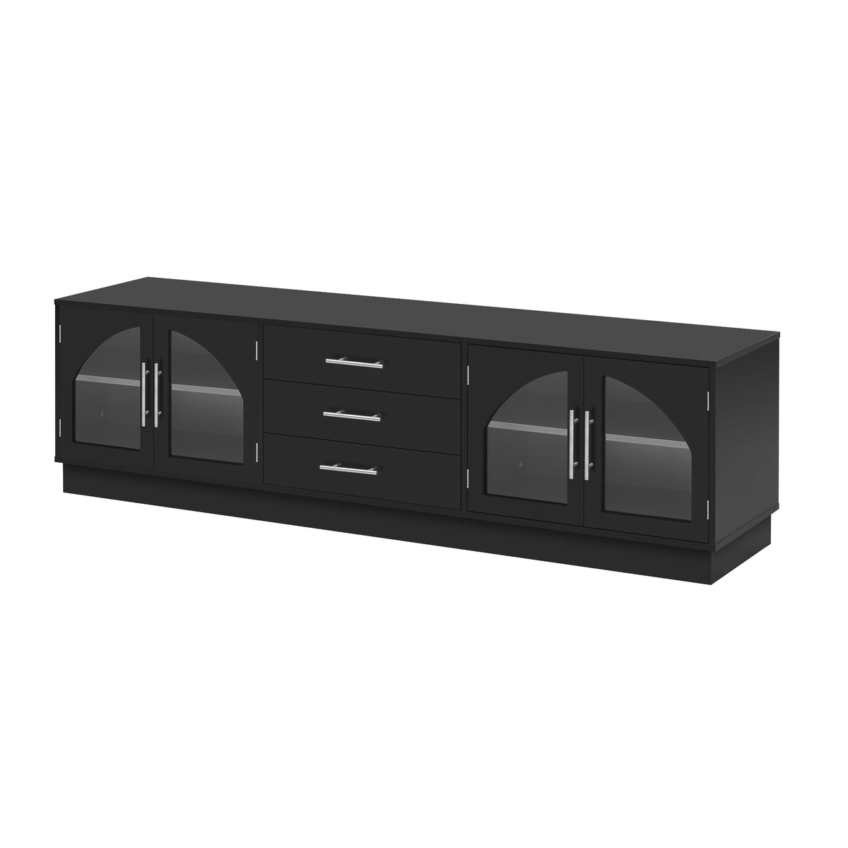 variant-group:rf-n724p284467b|Roomfitters Modern Minimalist TV Stand for up to 75 Inch TV, Entertainment Console Cabinet with Adjustable Shelves, Black