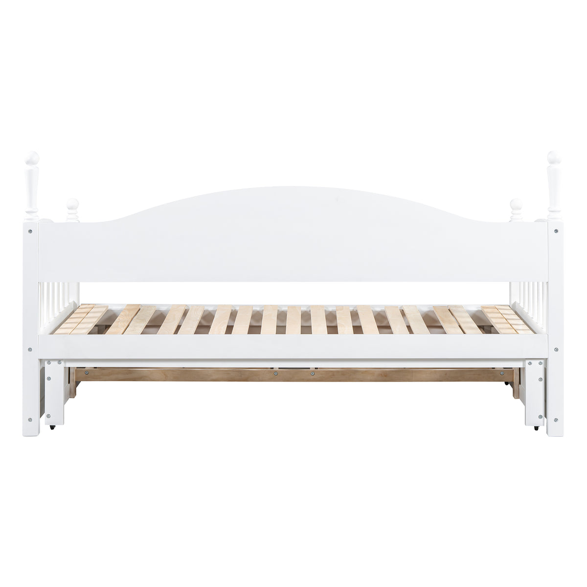 variant-group:rf-n733s173459k|Roomfitters Wooden Twin Size Daybed with Extendable Frame, Twin Trundle and Additional Storage Drawers, White