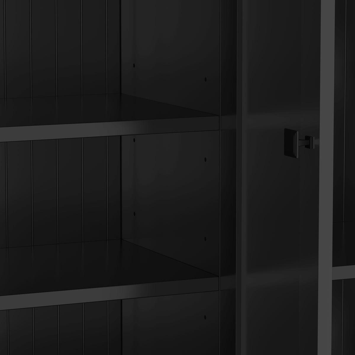 variant-group:rf-n724sj000139aab|Roomfitters 78.7" Hall Tree with Bench, 5 Cubbies, 4 Doors, 5 Drawers, Adjustable Shelves, Black
