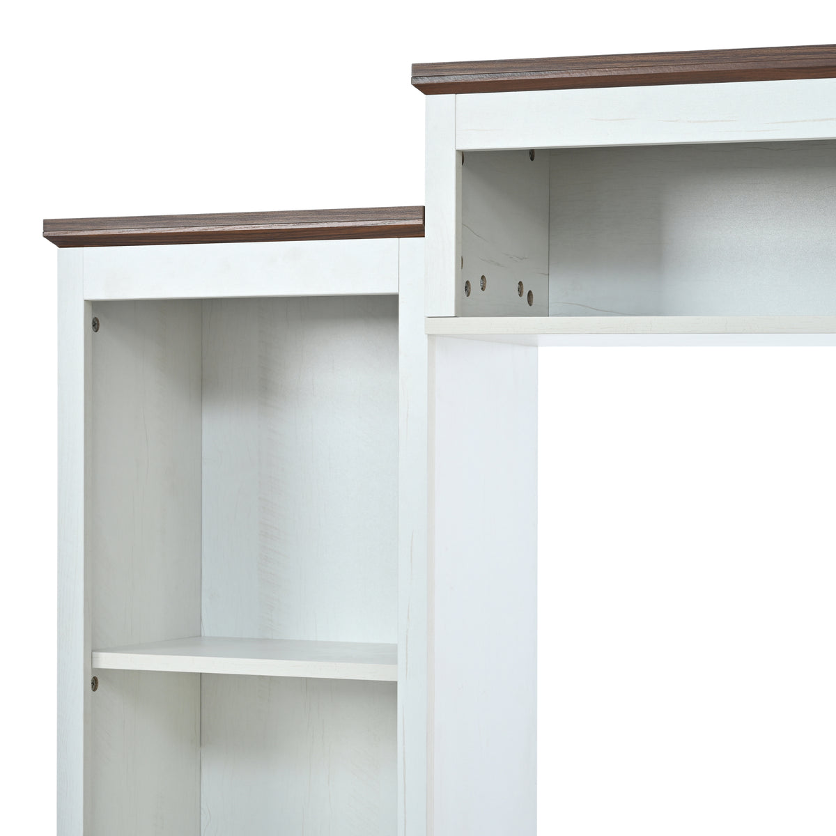 variant-group:rf-n724sj000154aak|Roomfitters 98.8"W Farmhouse Wall Unit Entertainment Center, 4 Barn Doors, White & Walnut