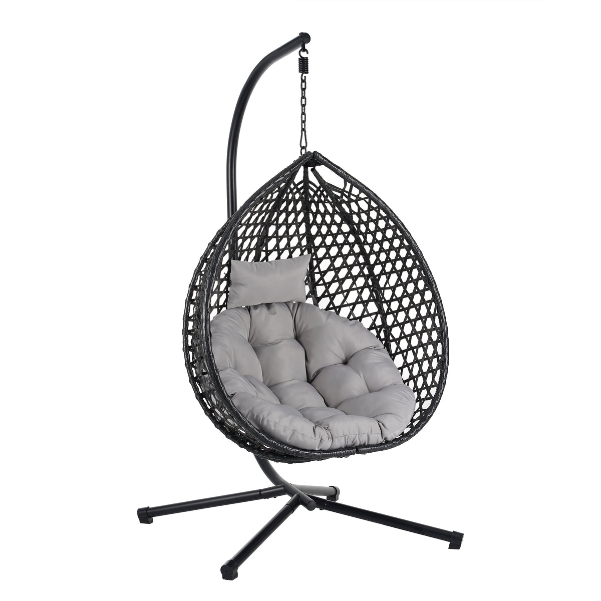 variant-group:rf-n711p255131d|Roomfitters Versatile Hanging Egg Chair for Indoor and Outdoor Use, Black+Gray