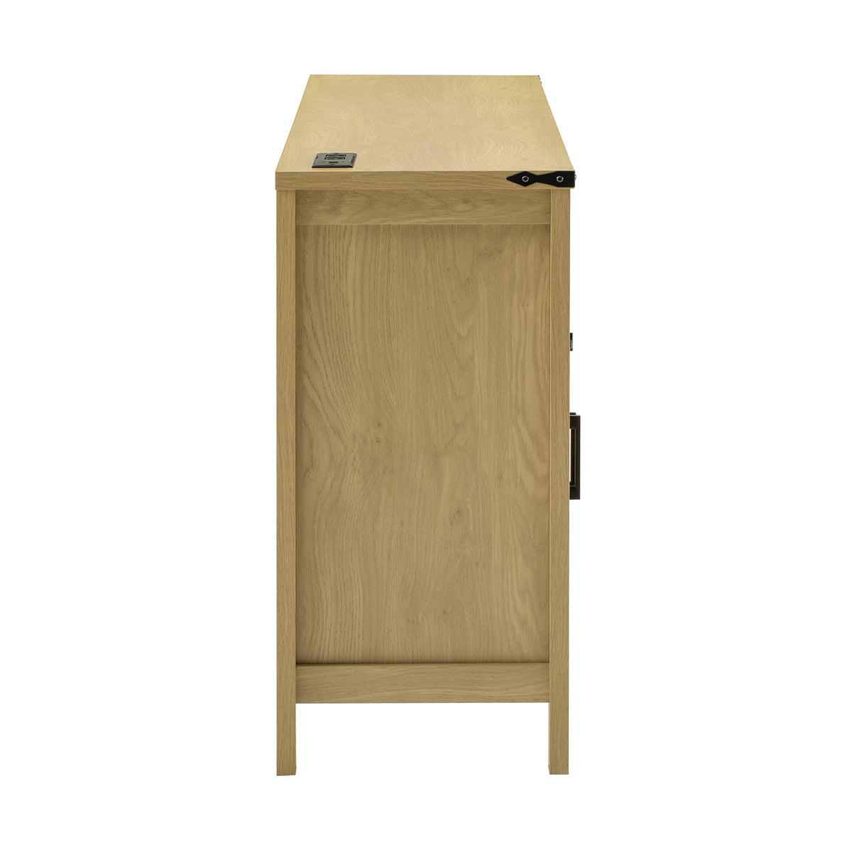variant-group:rf-n711p347407o|Roomfitters 59" Sideboard Buffet Cabinet with 4 Door & Open Storage, Modern Farmhouse Industrial Coffee Bar Station, Natural