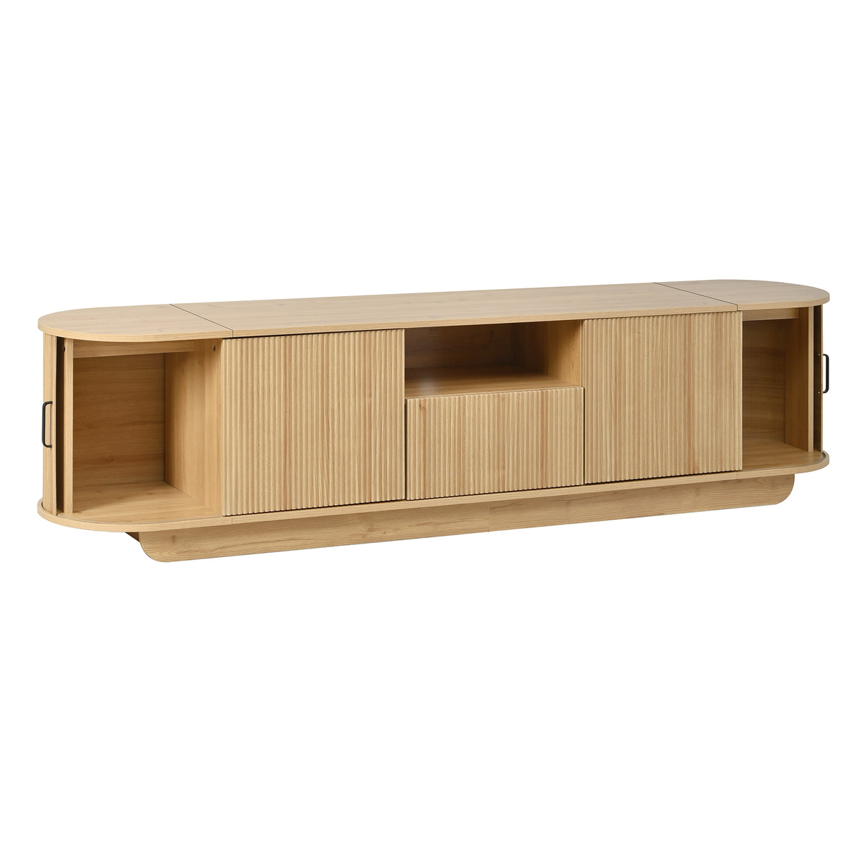 variant-group:rf-n724p420628w|Roomfitters American Style TV Stand Console with Hidden Sliding Doors, Large, Acacia Wood