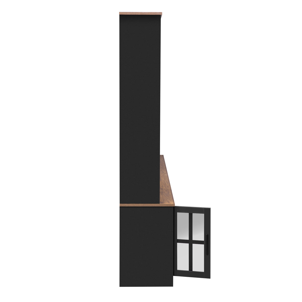 variant-group:rf-n724sj000127aab|Roomfitters Wall Unit Entertainment Center for up to 80 Inch TV, Media Console with Cabinets and Bookshelves, Black