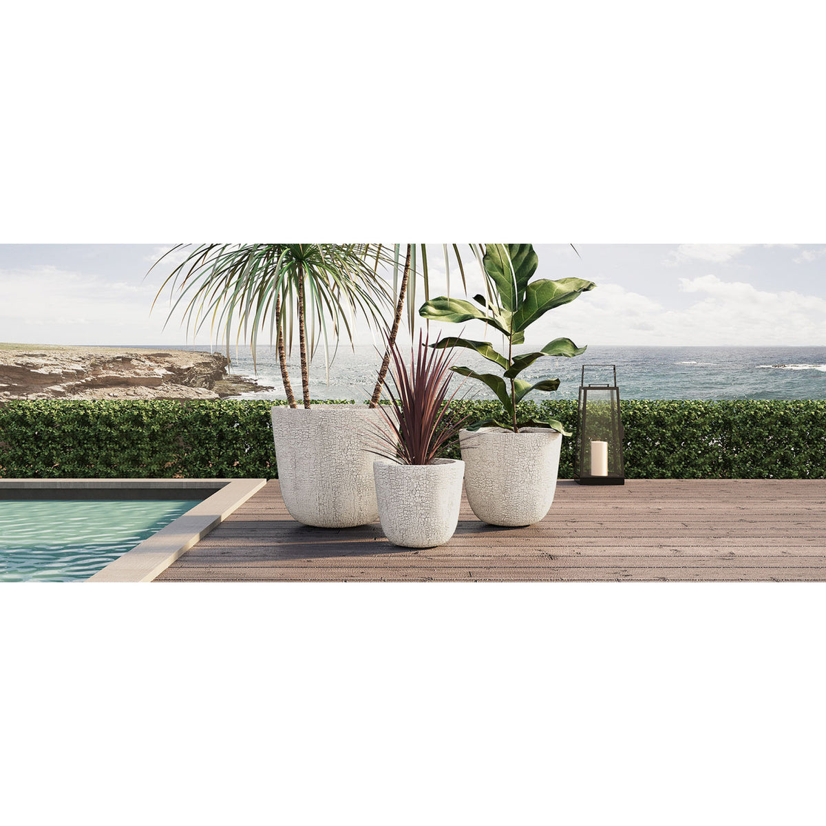 variant-group:rf-n711p406660a|Roomfitters Lightweight MGO Planter Set of 3, Round Weather Resistant Outdoor Indoor Flower Pots for Garden Patio, Beige