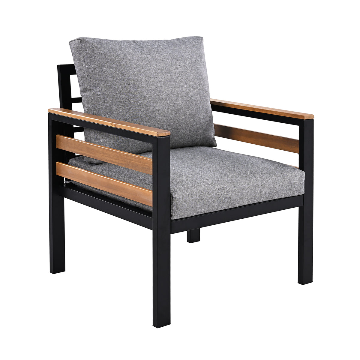 variant-group:rf-n704f201246e|Roomfitters 4-Piece Outdoor Patio Furniture Set with 3-Seater Sofa, 2 Armchairs and Coffee Table, Wood Accents, Grey