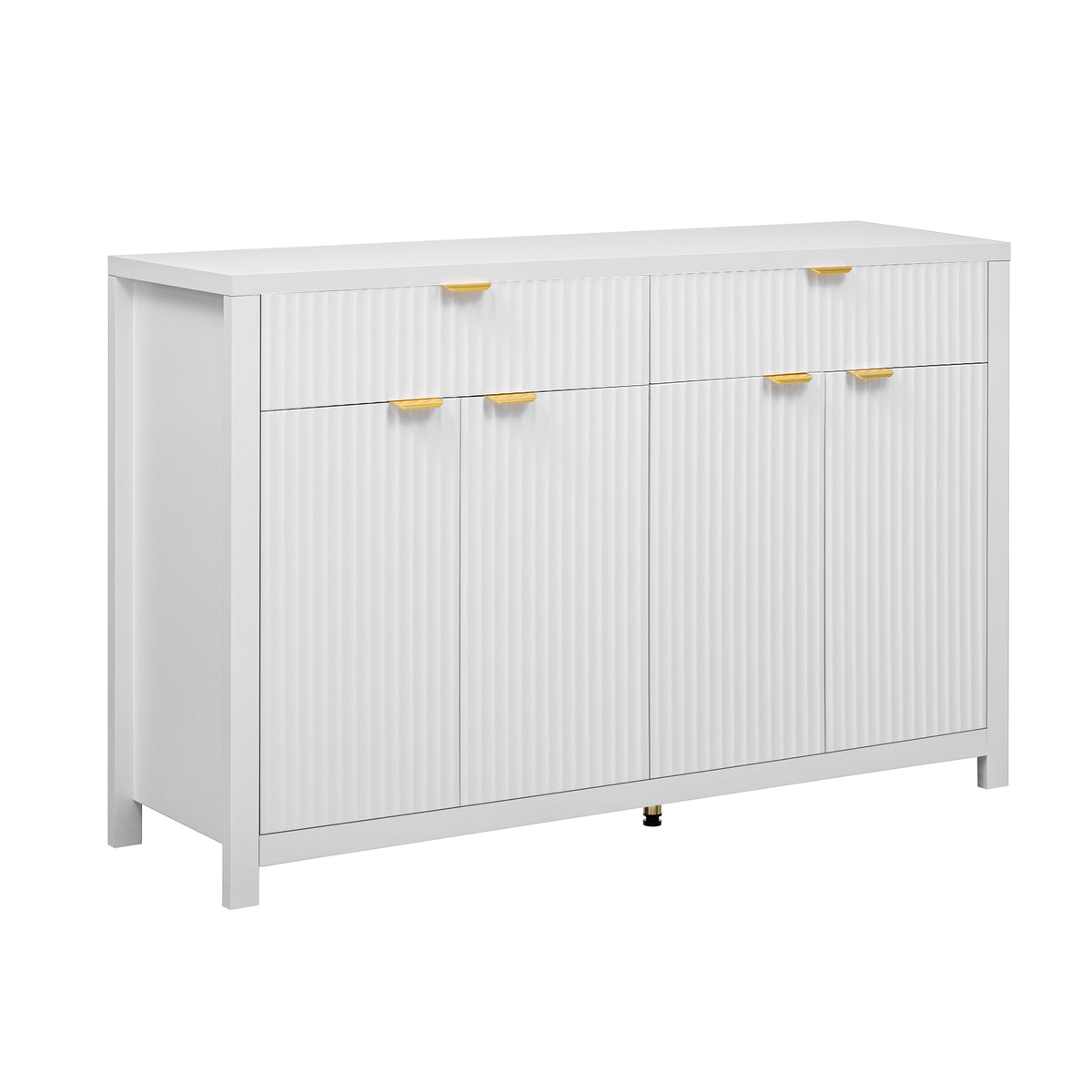 variant-group:rf-n711p269068k|Roomfitters Modern Sideboard Cabinet, Wave Pattern Storage Buffet with Adjustable Shelves, Accent Console, White