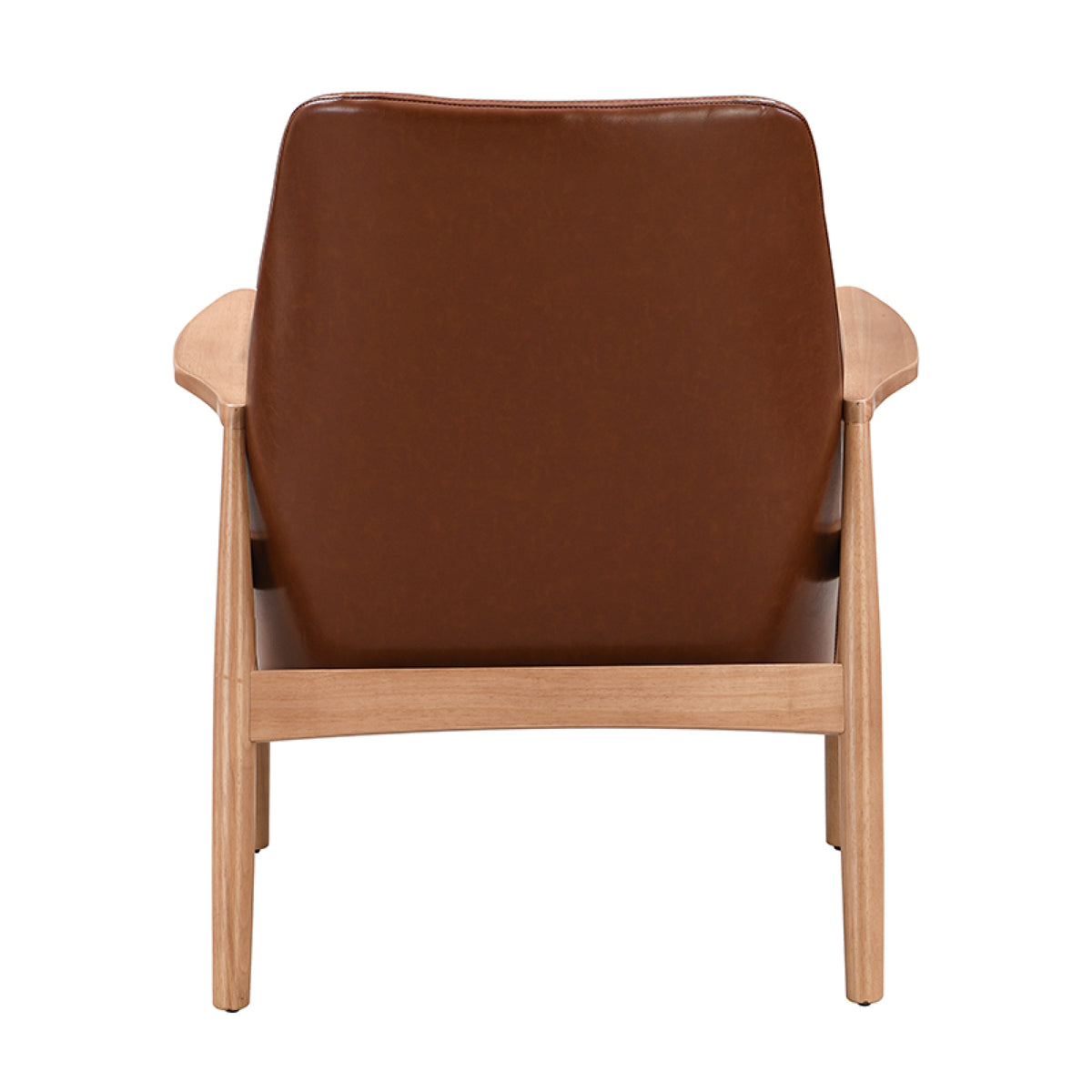 variant-group:rf-n724sj000145aad|Roomfitters PU Leather Mid-Century Accent Chairs with Solid Wood Frame and High Backrest, Set of 2, Brown