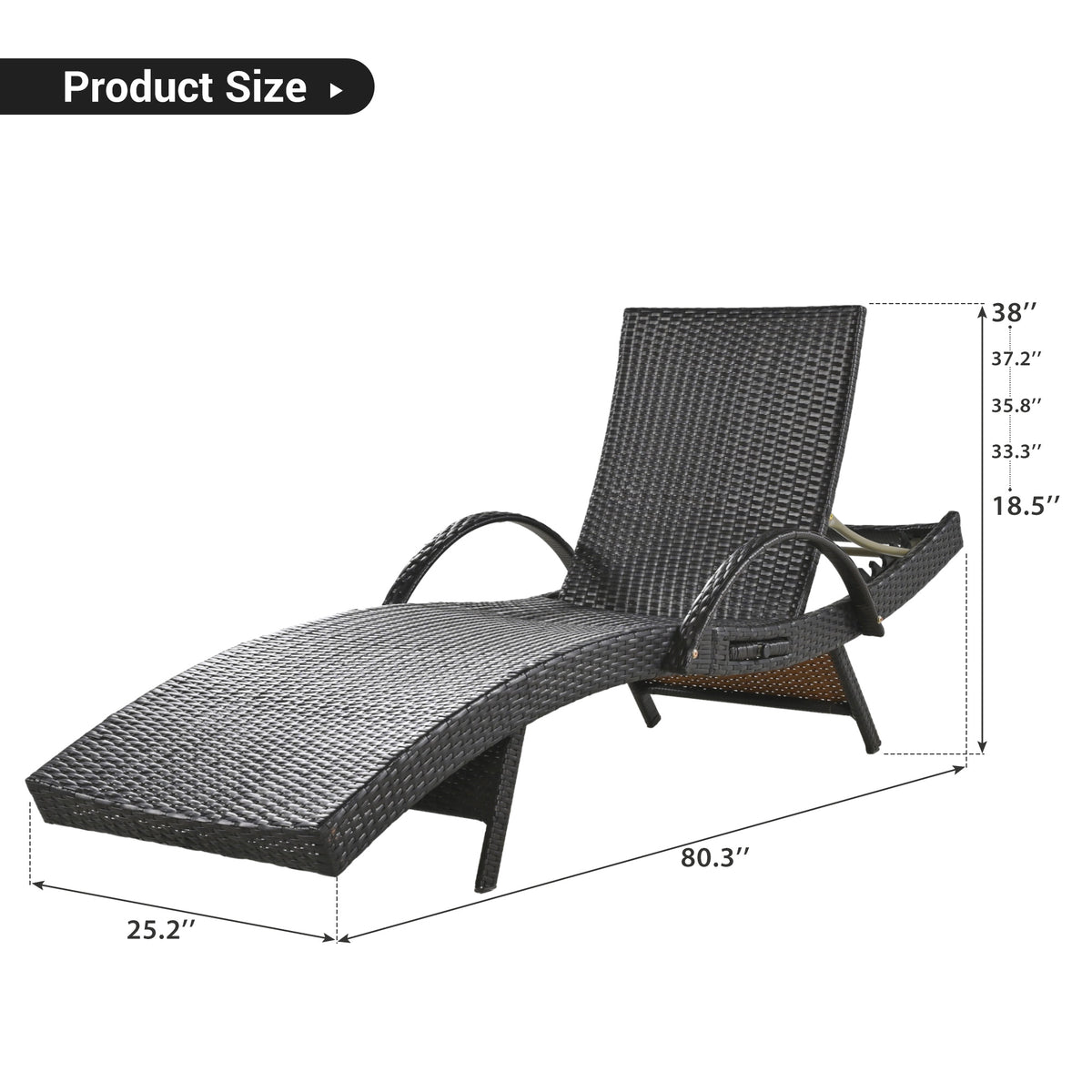 variant-group:rf-n707wf321204aad|Roomfitters 80" Outdoor Wicker Chaise Lounge Chairs, Set of 2, Reclining Patio Chairs with Pull-Out Table, Dark Brown