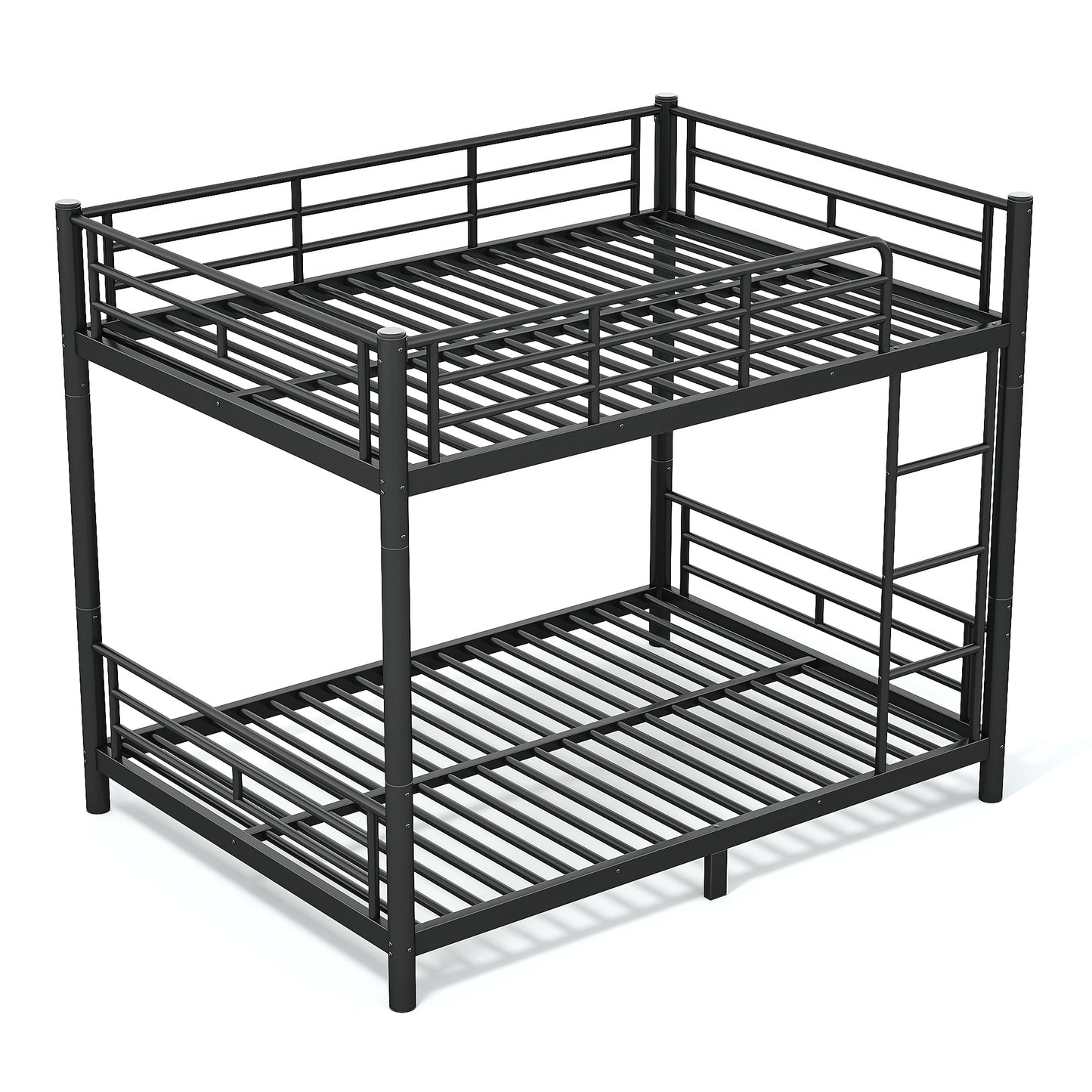 variant-group:rf-w1580p454730|Roomfitters Full over Full Metal Bunk Bed Frame for Teens Adults, Convertible 2 Separate Beds Round Tube, Black