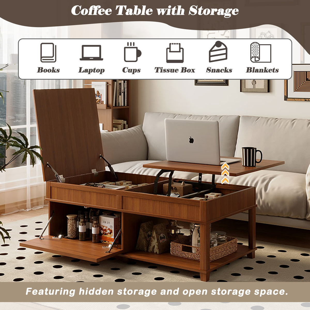 variant-group:rf-n724p401355e|Roomfitters Lift-Top Coffee Table with Hidden Storage and Open Lower Shelf, Apricot Brown