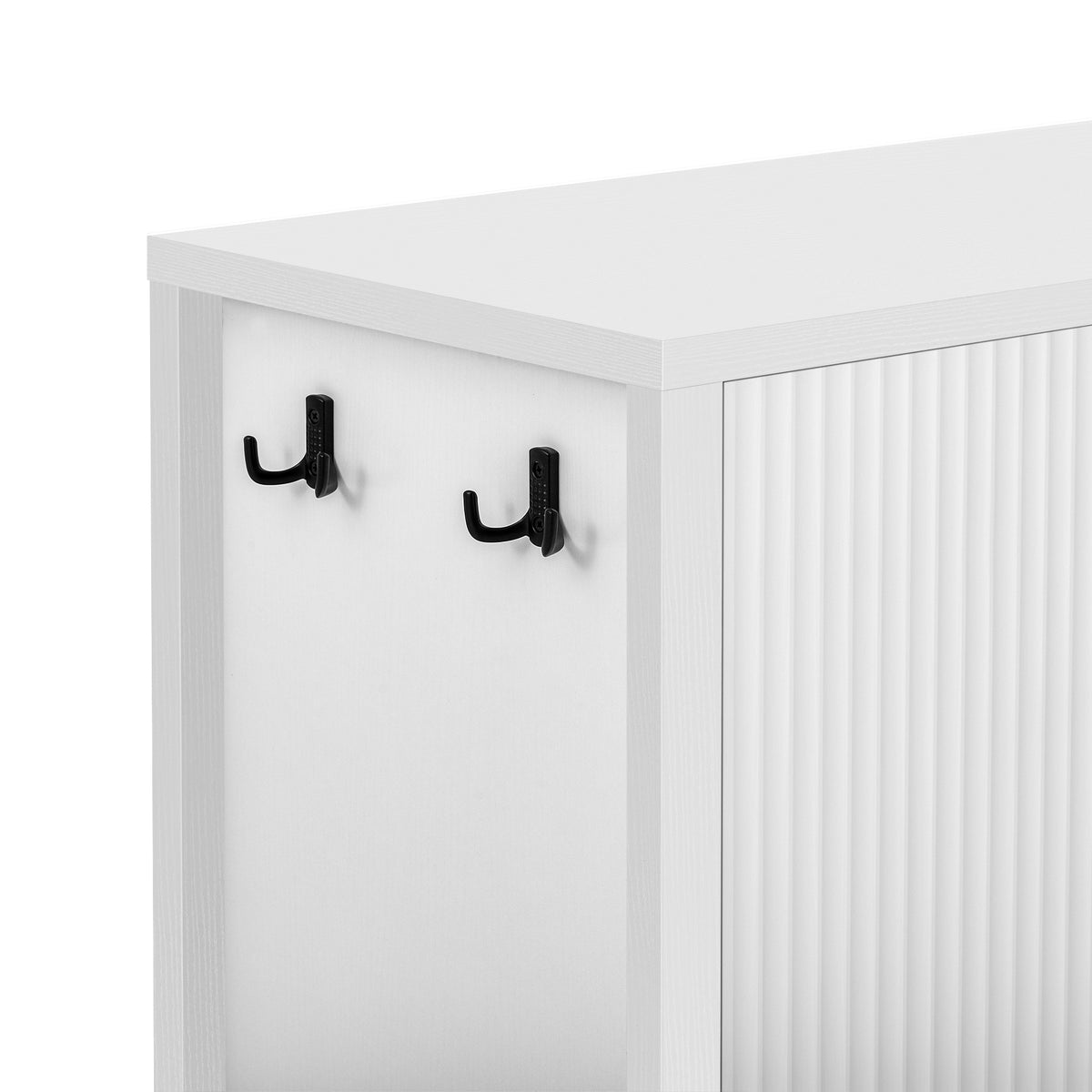 variant-group:rf-n711p345170k|Roomfitters 57.5" Sideboard Buffet Cabinet with 3 Door Mid-century Modern Fluted Storage for Kitchen & Dining Room, White