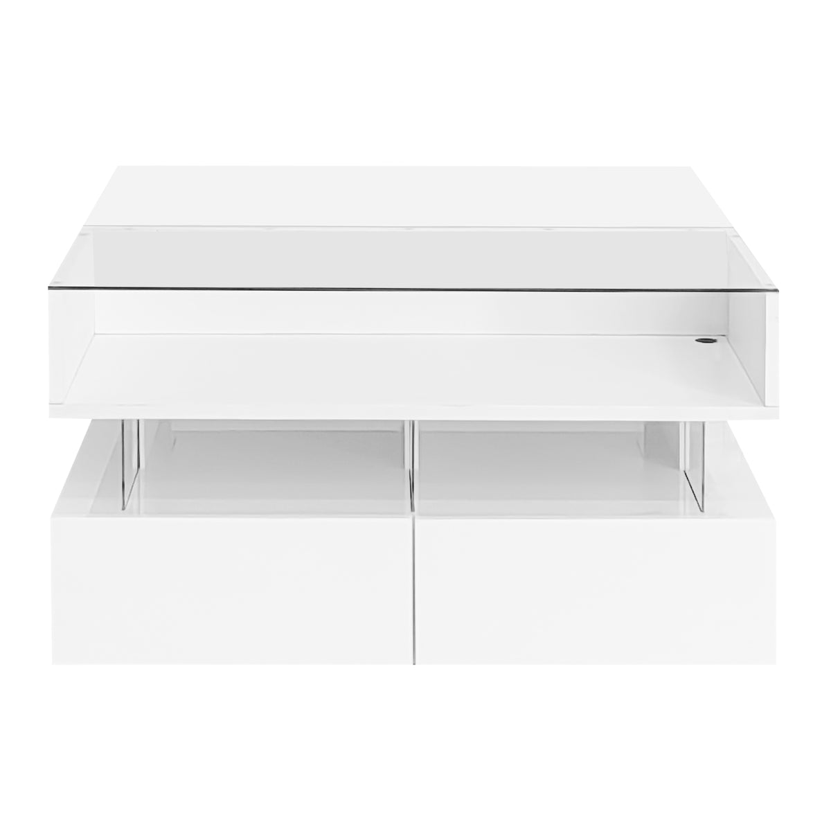 variant-group:rf-n724p290043k|Roomfitters Lift-Top Square Coffee Table with Glass Surface, Hidden Storage, High Gloss Finish, White