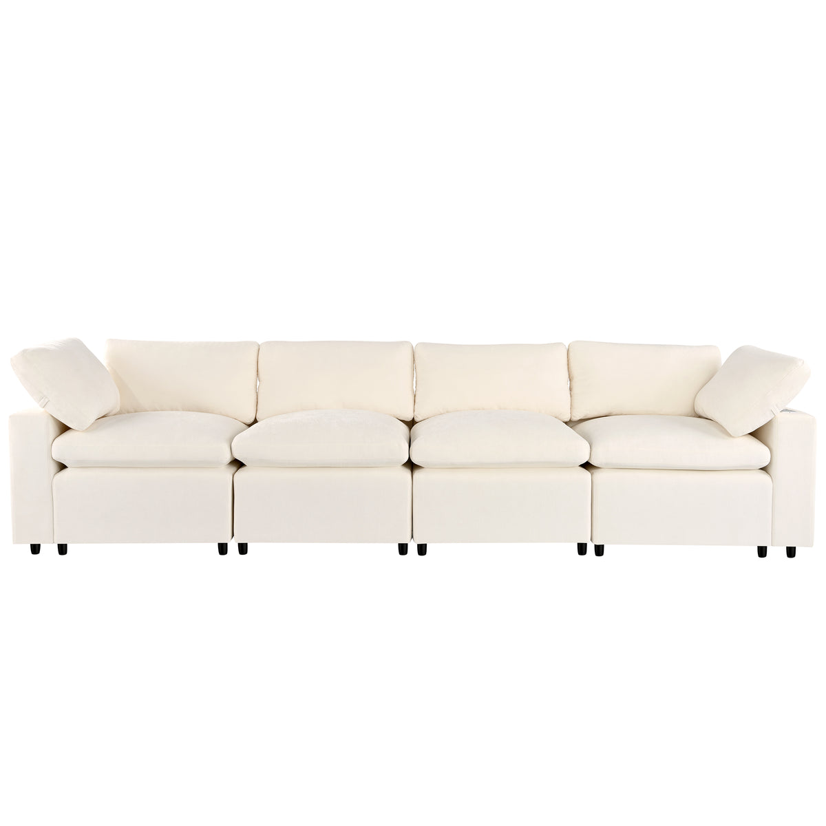 variant-group:rf-n711wy000413aaa|Roomfitters Upholstered Modular Sofa with Storage Space, USB Charging Ports, Wireless Charging, Built-in Bluetooth Speaker, Sectional Sofa for Living Room and Apartment, Beige