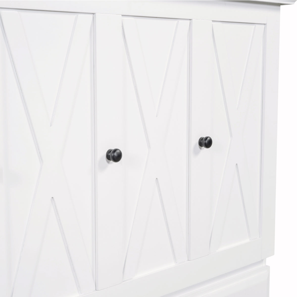 variant-group:rf-n701bs701p170503k|Roomfitters Queen Size Murphy Bed Cabinet with Charging Station and Storage Drawer, Freestanding Fold Out Guest Bed, White