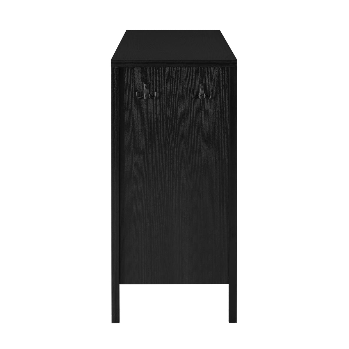 variant-group:rf-n711p345165b|Roomfitters Sideboard Buffet Cabinet with 4 Door Mid-century Modern Geometric Storage and Open Shelf for Kitchen & Dining, Black