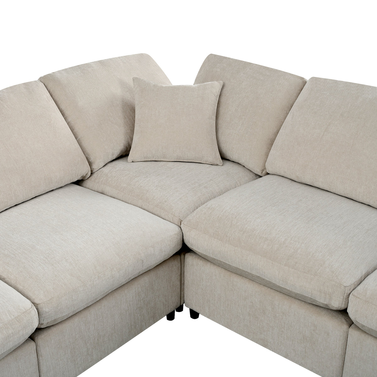 variant-group:rf-n711wy000453aaa|Roomfitters 7-Seater Modular Sectional Sofa with Ottoman, Extra Large L-Shape Chenille Upholstered Couch, Beige