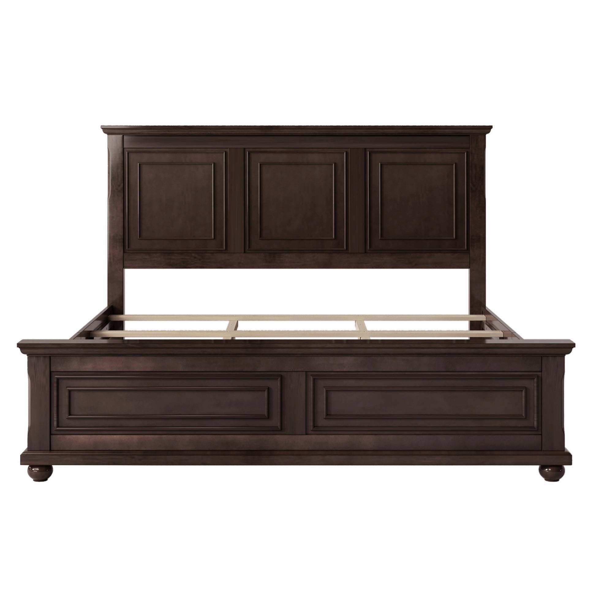 variant-group:rf-n701bs701p422951d|Roomfitters King Size Bed Frame with Paneled Headboard and Footboard, Traditional Wooden Platform Bed Frame, Brown