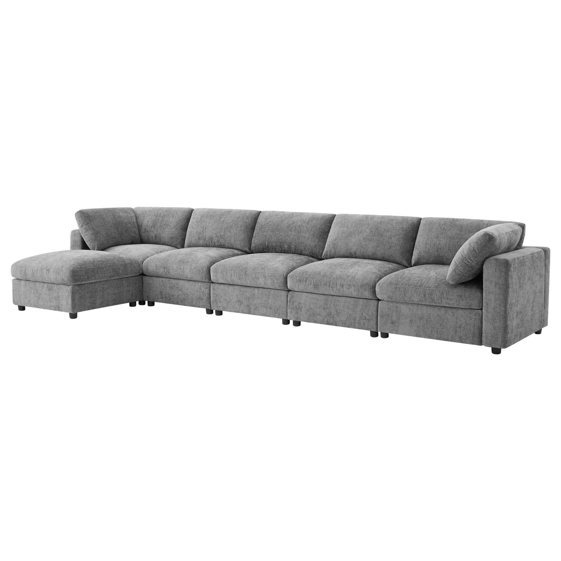 variant-group:rf-n723s9792g|Roomfitters 129 Inch Oversized U-Shaped Modular Sectional Sofa, Large Upholstered Living Room Seating Couch Furniture, Gray