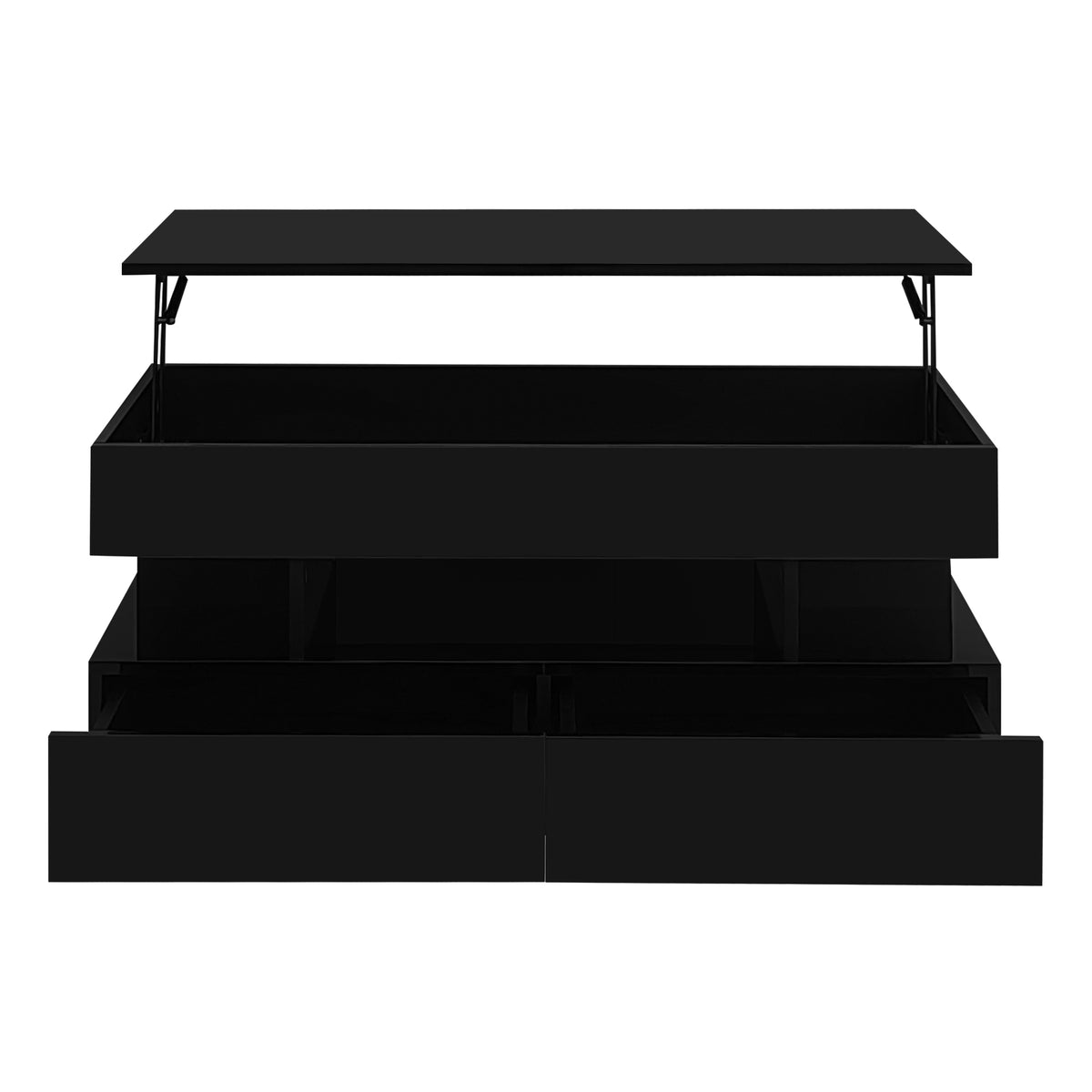 variant-group:rf-n724p290058b|Roomfitters Lift-Top Coffee Table with Hidden Storage and 2 Drawers, Multi-Functional Modern Table, Black