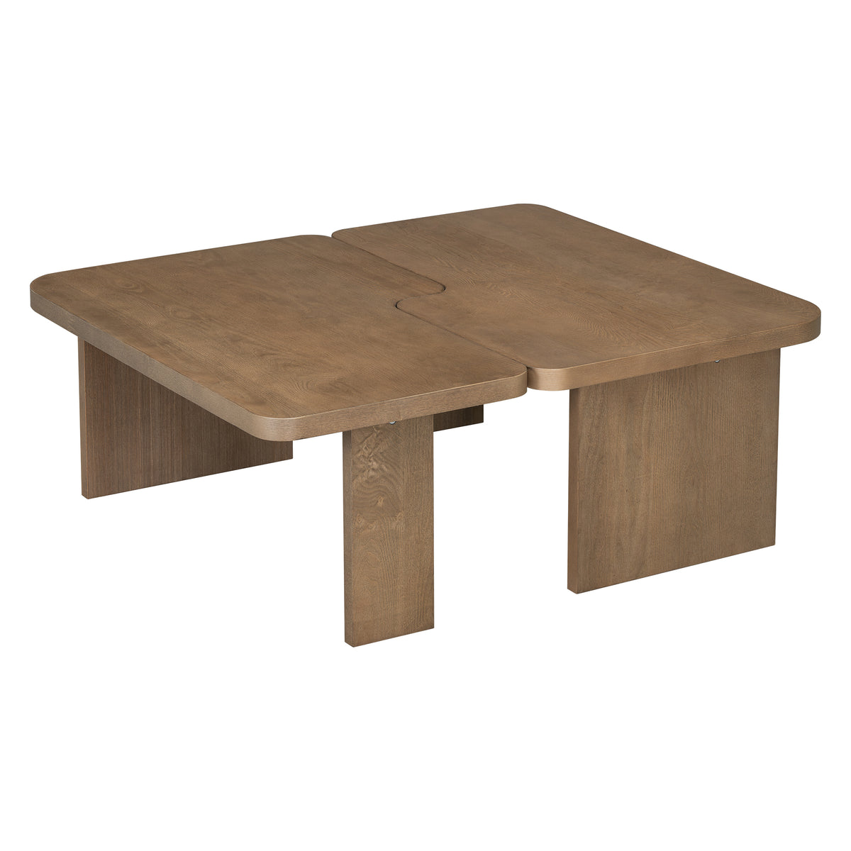 variant-group:rf-n724p232174d|Roomfitters Minimalist Coffee Table Set, Rectangular Center Table with Two-Tone Design, Natural