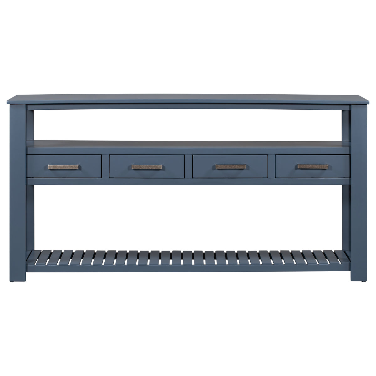 variant-group:rf-n711p410406v|Roomfitters 61.5" Entryway Table with 4 Drawers, 3-Tier Console Sofa Table with Open Shelves for Hallway, Navy Blue